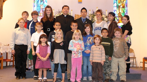 A group picture of the youth present before the Mass at 11:00A.M. on Sunday November 15, 2009.