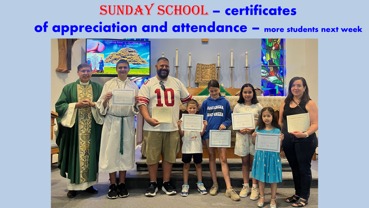 Congratulations and Thanks – School of Christian Living – Holy Cross Church